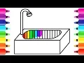 How to Draw Rainbow Bathtub Free Coloring Pages for Kids Baby Coloring Books Print Download