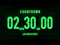 2 Hour 30 Minute Countdown Timer Flip Clock with Simple Beeps