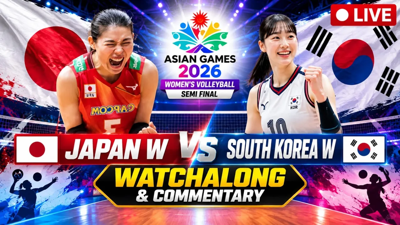 Japan W vs South Korea W Live Asian Games Women's Volleyball Semi Final Watchalong & Commentary