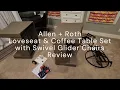 Allen Roth Loveseat Coffee Table Glider Chairs