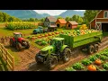 Download Lagu Farm Works: Tractor \u0026 Truck Harvest Record-Breaking Pumpkin Crop | Farm Vehicles