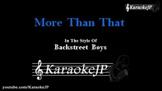 more than that karaoke backstreet boys