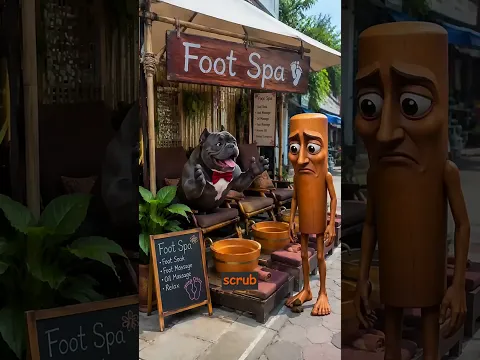 The puppy washes the wooden figure's feet #pets #animals #cutedog #doglife #puppy