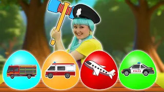 Surprise Eggs Vehicles | Magic Kids Songs