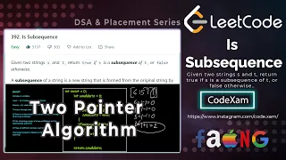 Is Subsequence ll String basic Two Pointers Basic Algorithm Leetcode