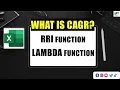 What is CAGR LAMBDA Function RRI function in Excel Financial Analysis