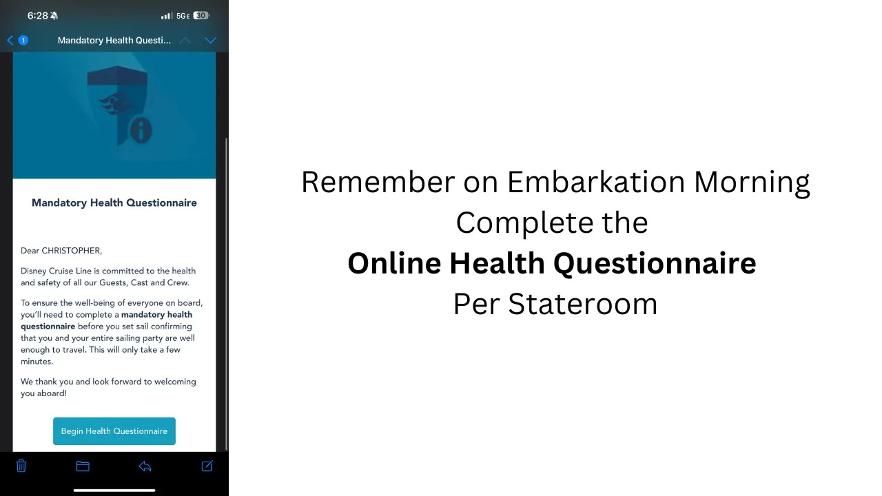 Disney Cruise Line Feb 2025 Health Questionnaire #travel #disneymagic #disneycruise