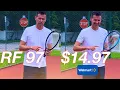 Most Expensive vs Cheapest TENNIS RACQUET TEST Wilson RF 97 vs 14 97 Walmart Racket