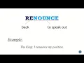 Vocabulary - 6 Renounce Denounce Pronounce EnglishMadeEasy
