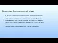 Recursive Programming in Java Lecture 11 Java Static Scope Rule