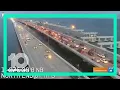 Delays continue along southbound lanes of Howard Frankland Bridge following car fire