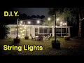 Outdoor string lights in wooden barrel planters - quick easy DIY tutorial