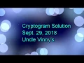 Cryptogram Solution Sept 29 Uncle Vinny s