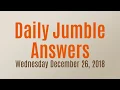 Daily Jumble December 26 2018 Jumble Answers for 2018
