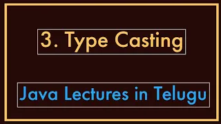 Type Casting Java lectures in Telugu