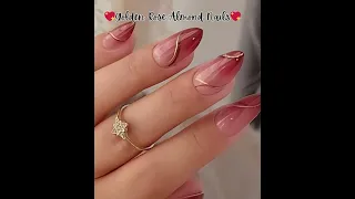 Golden Rose Almond Nails