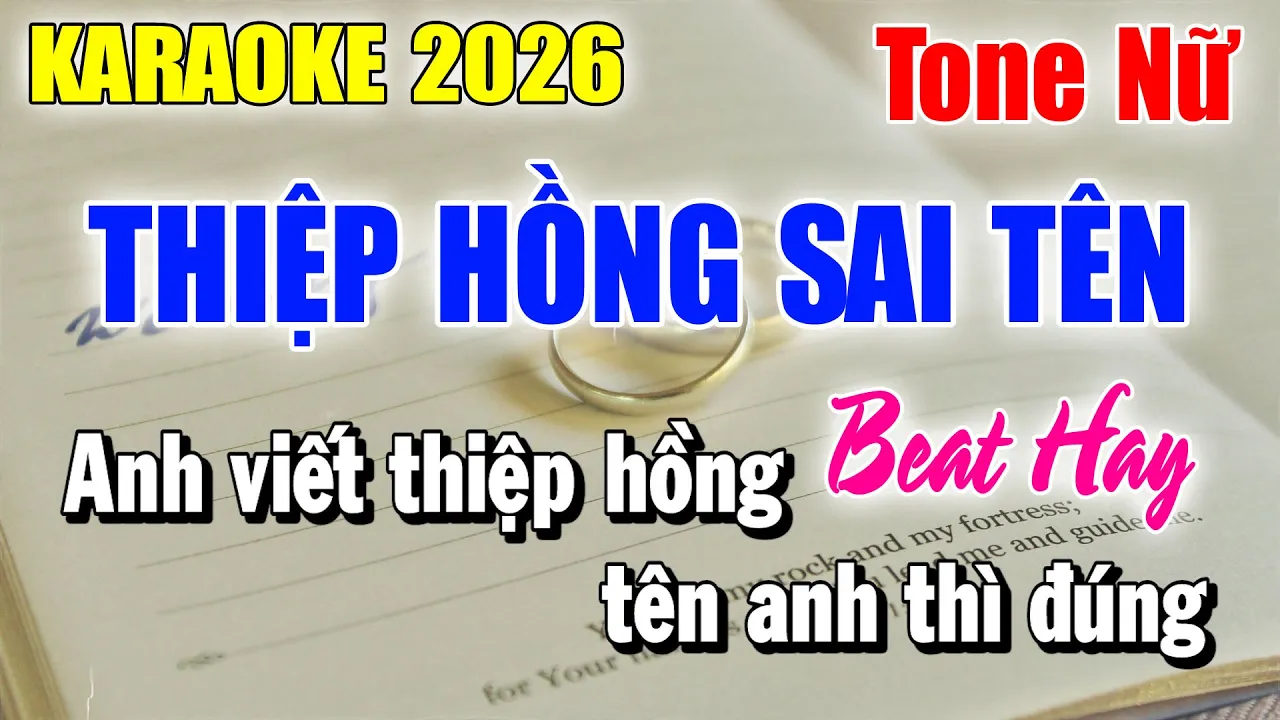 Karaoke Thiệp Hồng Sai Tên Tone Nữ ( Beat Mới Dễ Hát ) Karaoke Thanh Duy