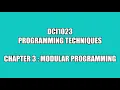 DCI1023 - Programming Techniques