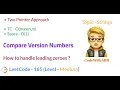 Compare Version Numbers LeetCode 165 Two Pointer Approach