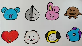 Download Menggambar BT21 || Cara menggambar boneka BT - BTS MP3