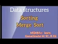 Merge sort in Data Structure Definition and algorithm Examples tamil