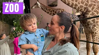 RINOCERONTE E GIRAFA DE PERTINHO! Férias no ZOOLÓGICO DE SP #zoo #zoologico | Naiumi Goldoni