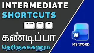 MS Word Intermediate Shortcut Keys in Tamil
