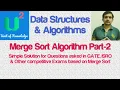 Merge Sort Part-2 GATE ISRO Questions Data Structures and Algorithms