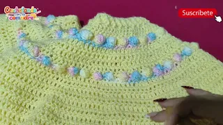 😍⭐⭐⭐⭐⭐Teje a ganchillo un acogedor suéter con pompones - Parte 2 (Tutorial)