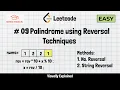 Palindrome Number - LeetCode 9 Two Easy Methods Explained Java spectracs