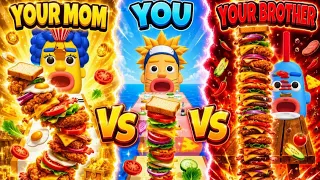 Who's Better 🥪🍔 You, Your Mom? Or Your Bro?? 🥙🍕🌮 #shorts 