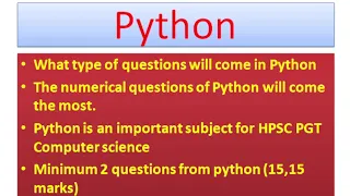 Python What type of questions will come in Python HPSC PGT COMPUTER SCIENCE 2023