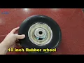 CARSUN 10 inch Solid rubber wheel heavy 250mm black rubber wheel with bearing