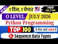 Python Programming M3-R5 1 Chapter 5 Sequence Data Types MCQs Top 100 Python MCQs m3r5
