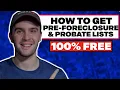 How To Get Pre-Foreclosure Probate List for FREE 2026 Wholesaling Real Estate