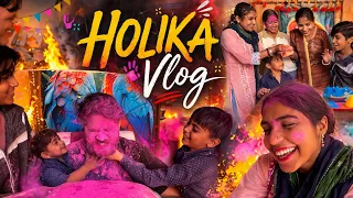 होली का व्लॉग 😂 | Games + Punishment |हारने वाले का मुँह पकड़कर रंग 😱 | Family Fun  #holi