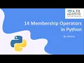 Membership Operators in Python