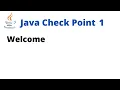 Java Check Point 1 - Welcome