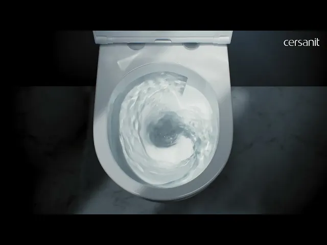 Klozetas CERSANIT CAMI PRO OVAL, pastatomas, horizontalus nubėgimas 2/4L, apatinis įvadas, su sukūriniu nuplovimu, kieto plastiko lėtai nusileidžiantis dangtis, lengvai nuimamas.