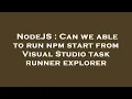 NodeJS Can we able to run npm start from Visual Studio task runner explorer