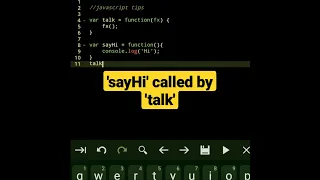 sayHi called by talk callback function javascript tutorial