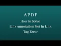 How to Solve Link Annotation Not In Link Tag Error