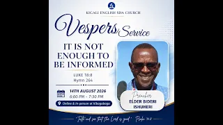 VESPERS PROGRAM  14th AUGUST 2026