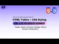 HTML Tables CSS Styling Tutorial for Beginners Complete Guide with Best Practices Hindi urdu