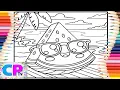 Watermelon on the with Coloring -