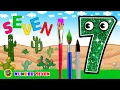 Learn Number 7 Educational Cartoons Coloring for Kids