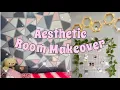 AESTHETIC ROOM MAKEOVER DIY Geometric Wall Paint Aesthetic Minimalist Inspired