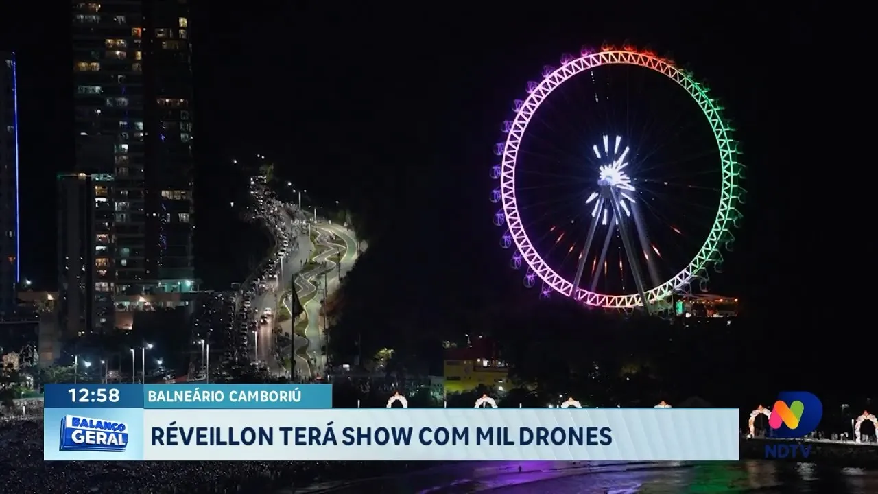 Réveillon terá show com mil drones em Balneário Camboriú