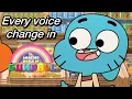 All voice changes in Gumball