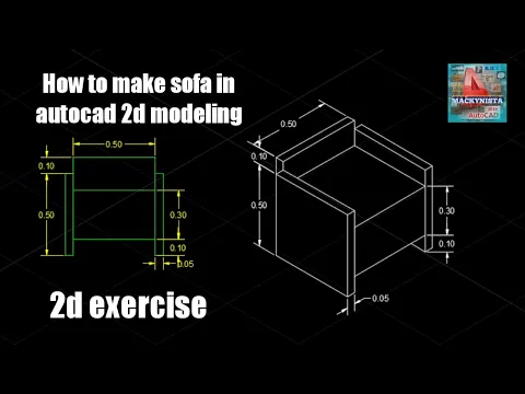 Download MP3 Autocad tutorial How to make sofa in autocad 2d modeling
